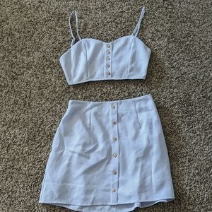 Skirt and crop top set.
